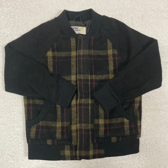 Genuine kids Oshkosh old man car coat flannel plaid zip boys 5t - Picture 1 of 8